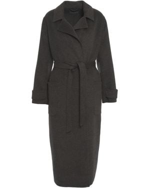 Kaos Geklede Mantel Met Riem - Zwart