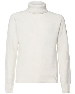 K-Way Chunky wool turtleneck sweater in weiß
