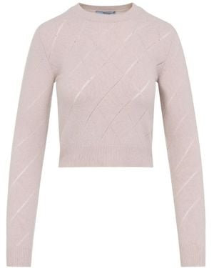 Prada Rosa Kaschmir Diamant Pullover - Pink