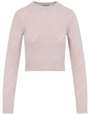 Prada Roze Kasjmier Diamant Trui