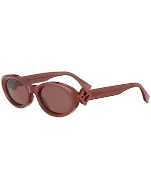 Fendi Ovale Zonnebril - Bruin