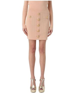 Balmain Gerippter Minirock - Pink