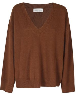 Roberto Collina V-Neck Knitwear - Marrone