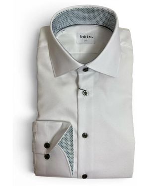 fakts 1457 Slim Fit Busy Shirt - Grau