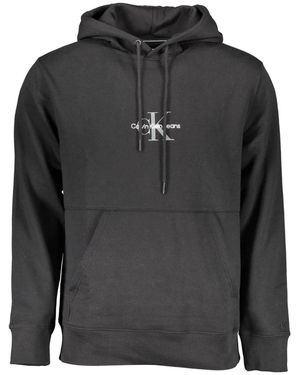 Calvin Klein Schwarzer hoodie mit stickerei und logo - Grau
