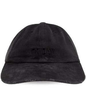 Vetements Accessoires ,Zwart ,Katoen Friday Distressed Cap