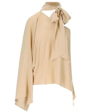 FEDERICA TOSI Nude One-Shoulder Bluse Mit Bootsausschnitt - Natur