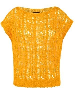 Marc Cain Rundhals-Stricktop - Gelb