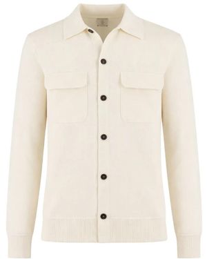 Eleventy Truien & Vesten ,Wit ,Shirt-Cardigan Hybride