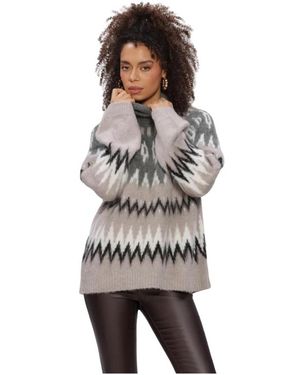 Object Truien & Vesten ,Veelkleurig ,Wol Diana L/S Lo Knit Pullover 147 - Grijs