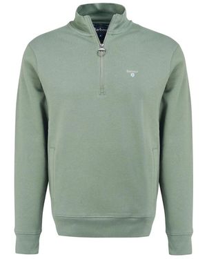 Barbour Hoodies & Sweatvesten ,Groen ,Katoen Rothley Half Zip Sweater