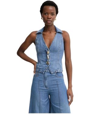 SIMONA CORSELLINI Jassen ,Blauw ,Denim Denim Gilet
