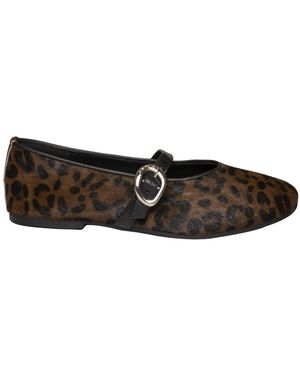 Gioseppo Schoenen ,Veelkleurig ,Leer Ballerina's Met Dierenprint Van Leer - Bruin