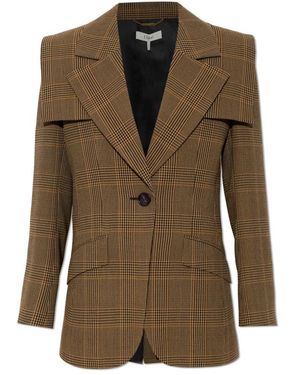 Chloé Jassen ,Bruin ,Wol Wollen Blazer Met Afneembare Sjaal - Groen