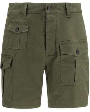 DSquared² Korte Broeken ,Groen ,Katoen Cargo Shorts