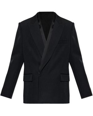 Balmain Wollen Blazer Met Dubbele Split - Blauw
