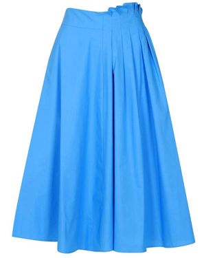 MSGM Gathered Midi Skirt - Blau