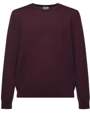 Etro Wollen Trui Met Geborduurd Monogram - Paars