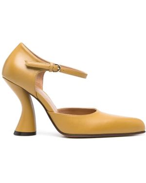Dries Van Noten Schoenen ,Geel ,Leer Punt Pumps - Metallic