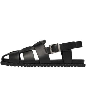 Voile Blanche Flache Sandalen - Schwarz