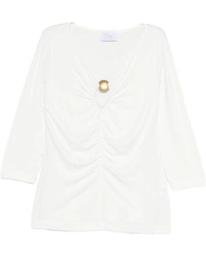 Clips Long Sleeve Tops - Blanco