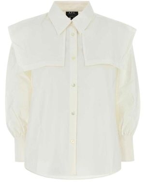 A.P.C. Overhemden ,Wit ,Witte Poplin Ondine Shirt