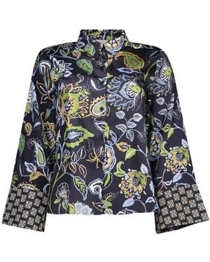 Marella Overhemden ,Blauw ,Polyester Emmsevero Geprinte Twill Blouse