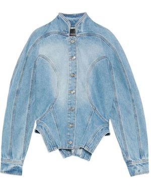 Mugler Denim Jackets - Blauw