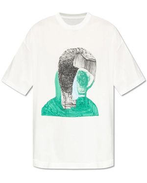 Issey Miyake Bedrucktes t-shirt - Weiß