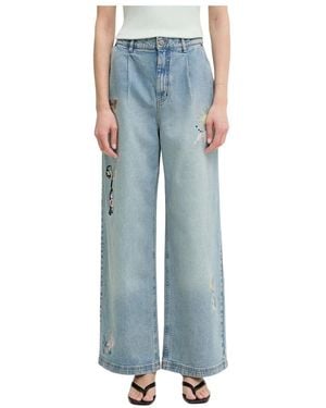 Munthe Jeans ,Blauw ,Katoen Brali Wijde Jeans