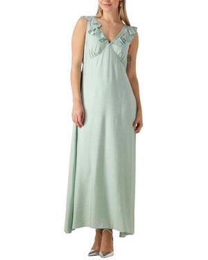 Moves Kleedjes ,Groen ,Groene Midi Jurk Leanna Stijl