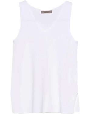 D.exterior Sleeveless Tops - White