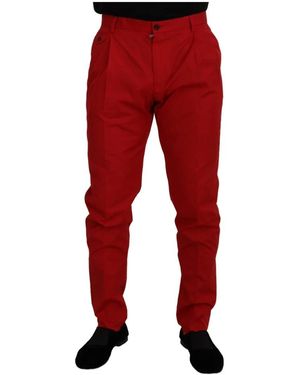 Dolce & Gabbana Slim-Fit Trousers - Red