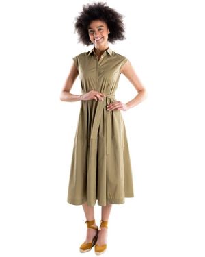 Marella Mouwloze Chemisier Jurk - Metallic