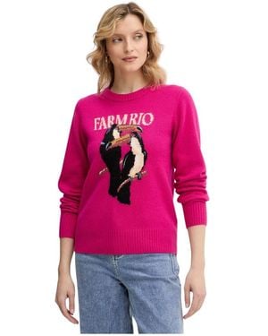 FARM Rio Truien & Vesten ,Roze ,Wol Toucan Trui