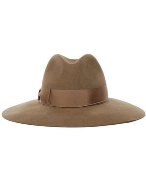 Borsalino Accessoires ,Bruin ,Hoed Met Brede Rand