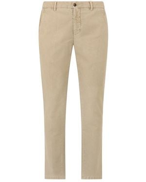 Moorer Broeken ,Katoen Slim Fit Chino Broek - Naturel
