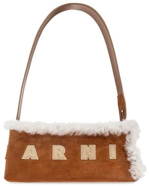 Marni Leder-Schultertasche - Braun