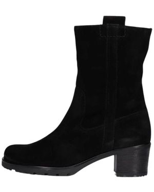 Gabor Schwarze Wildleder-Stiefeletten Mit Reißverschluss