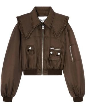 Ganni Bomber Jackets - Brown