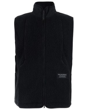 Pas Normal Studios Fitness ,Zwart ,Polyester Off-Race Pile Fleece Vest