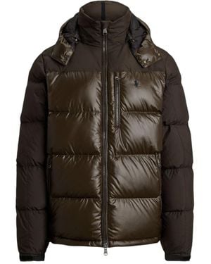 Ralph Lauren Jassen ,Groen ,Polyester The Gorham Two-Tone Down Jacket - Bruin