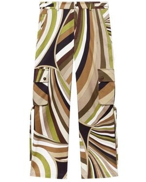 PUCCI Broeken ,Veelkleurig ,Katoen Iride Print Cargo Broek - Meerkleurig