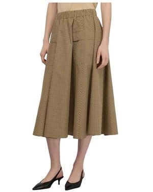 Semicouture Midi Skirts - Natural