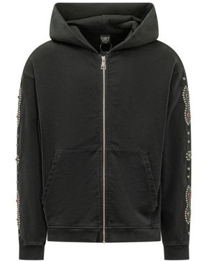 HTC Hoodies & Sweatvesten ,Zwart ,Hooded Zip-Through Sweatshirt