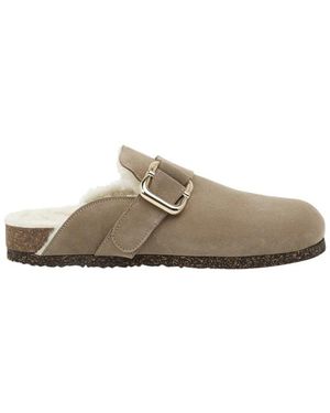 Flattered Schoenen ,Wol Wol-Blend Leren Muiltjes - Naturel