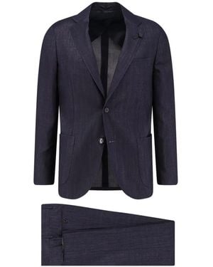 Lardini Single Breasted Suits - Azul