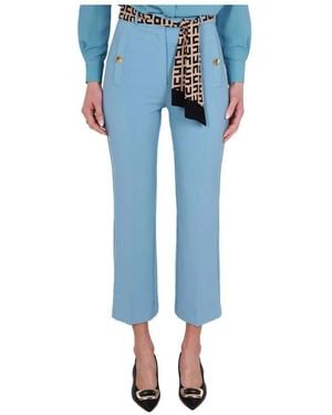 Elisabetta Franchi Elegante blaue crepe schlaghose