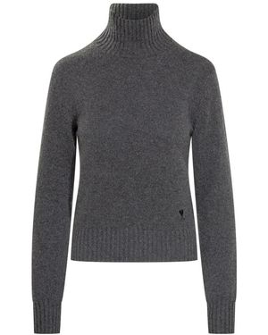 Ami Paris De Coeur Rollkragenpullover - Grau