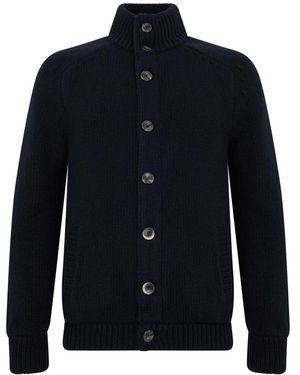 Herno Truien & Vesten ,Blauw ,Wol Cardigan Met Knoopsluiting